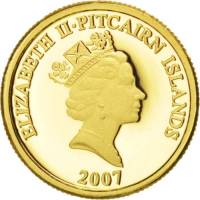 () Монета Остров Питкерн 2007 год 10  ""   Биметалл (Платина - Золото)  UNC